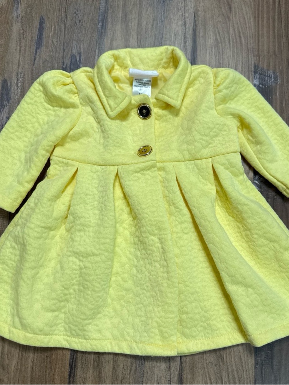 Yellow Quilted Baby Dress Coat